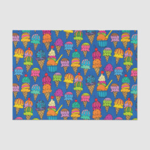 Eistüten auf Blau Seidenpapier