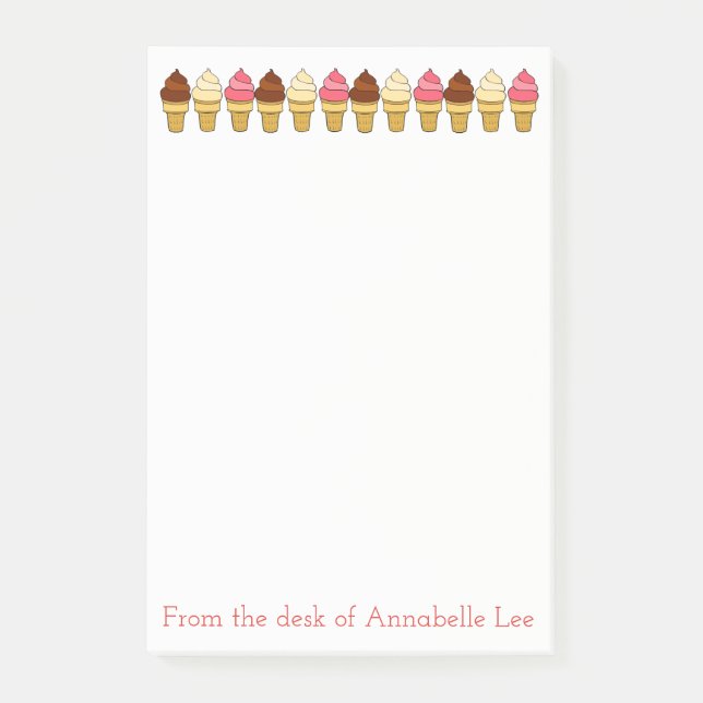 Eistüten Post-it Klebezettel (Vorderseite)