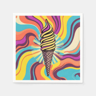 Eistüten-Psychedelic-Pop-Art Serviette