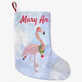 Eisuntergrund und Flamingo Kleiner Weihnachtsstrumpf