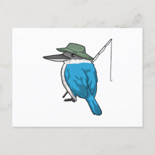 Eisvogel Angeln Angler Angelrute Postkarte