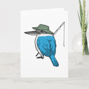 Eisvogel Angler Fischer Angelrute Karte