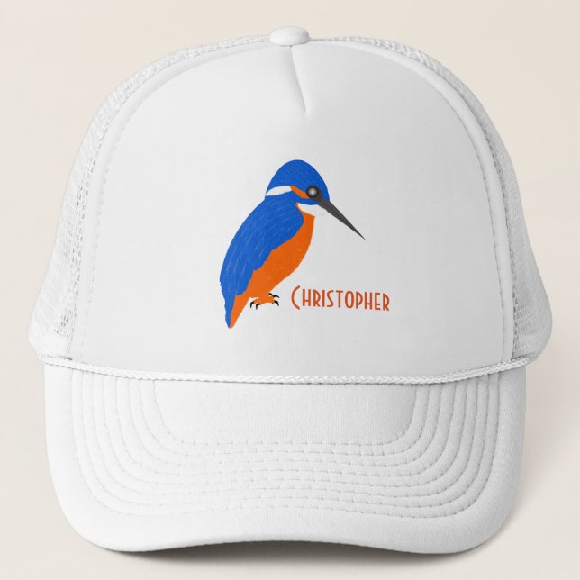 Eisvogel-Entwurf addieren gerade Namen Truckerkappe (Vorderseite)