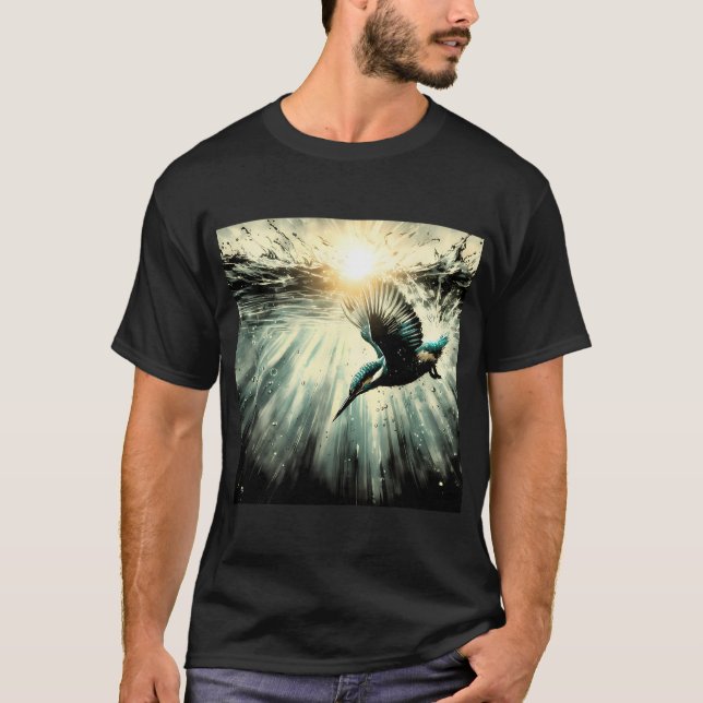 Eisvogel, KI-generierte Kunst T-Shirt (Vorderseite)