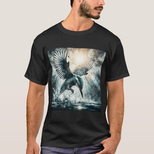 Eisvogel, KI-generierte Kunst T-Shirt (Vorderseite)