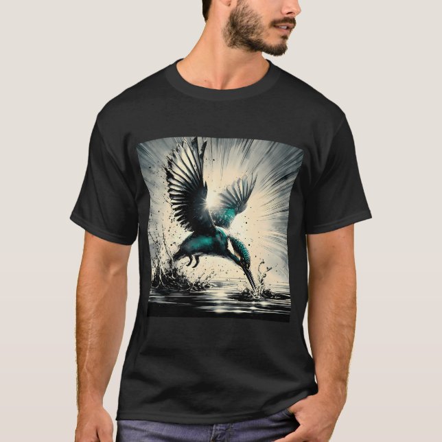 Eisvogel, KI-generierte Kunst T-Shirt (Vorderseite)