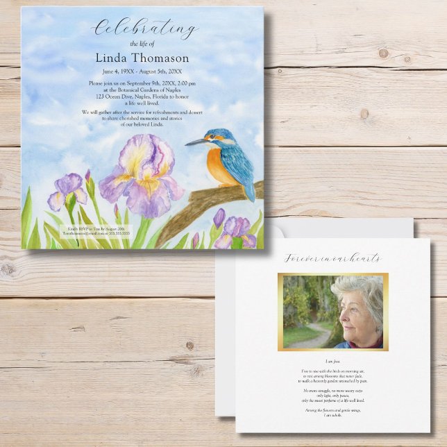 Eisvogel Lila Iris Lebensfeier Einladung (Von Creator hochgeladen)