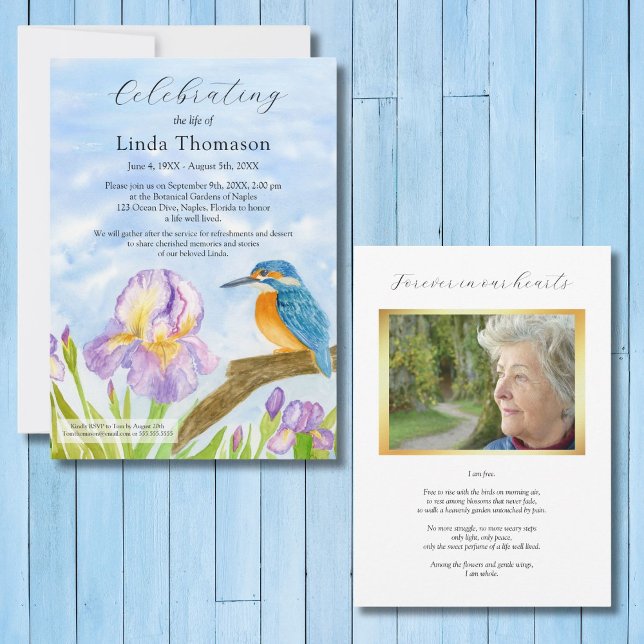 Eisvogel Lila Iris Lebensfeier Einladung (Von Creator hochgeladen)