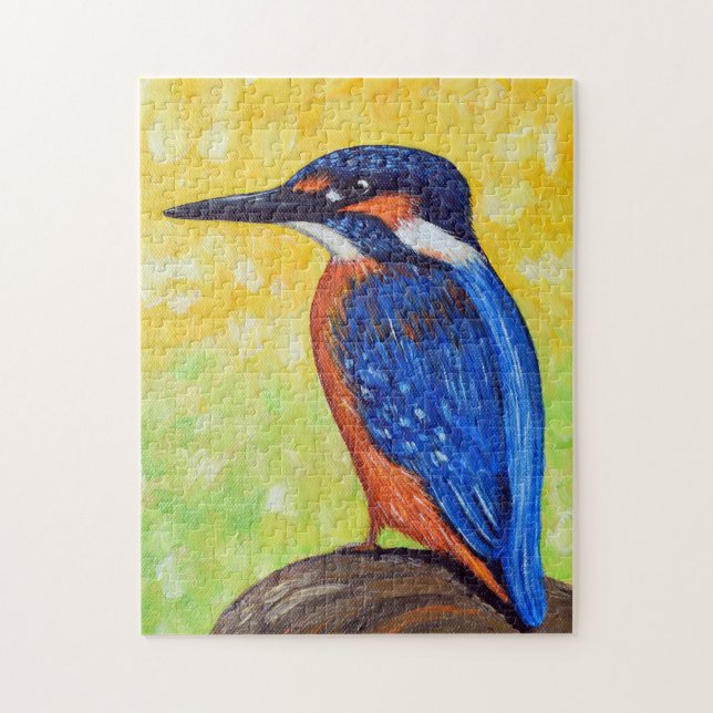 Eisvogel-Malerei-Postkarte (Vertikal)