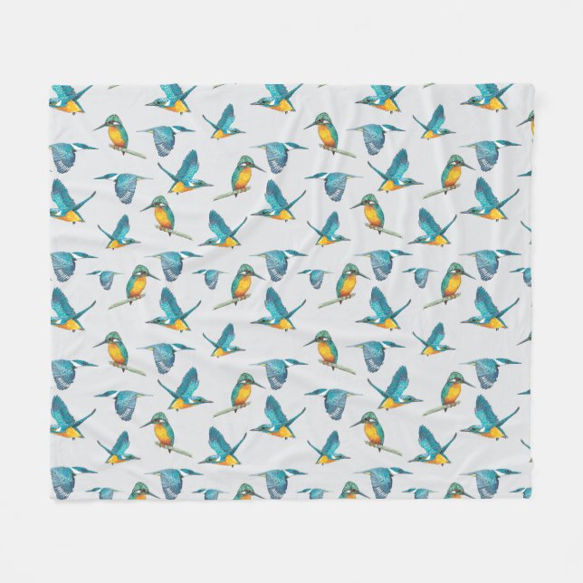 Eisvogel-Muster Leggings Fleecedecke (Vorderseite (Horizontal))