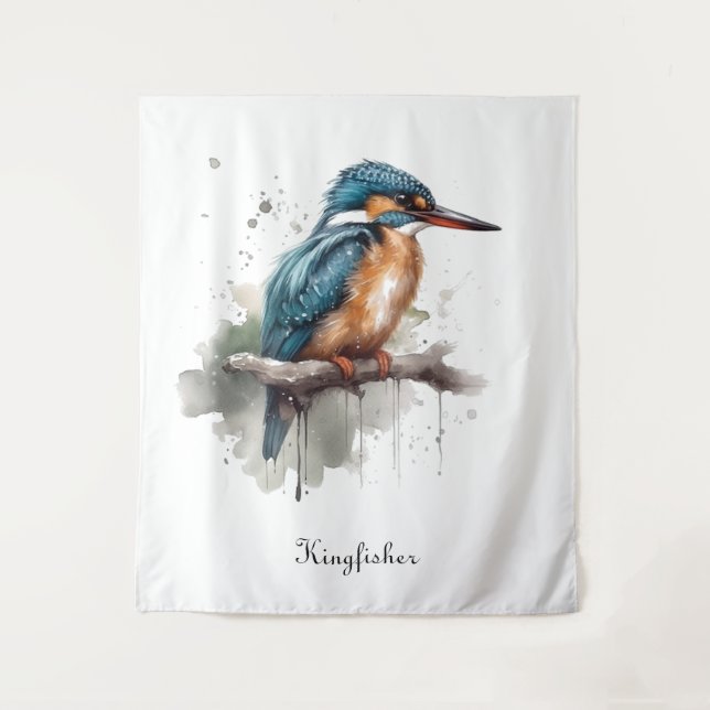 Eisvogel-Serenität Wandteppich (Vorderseite)