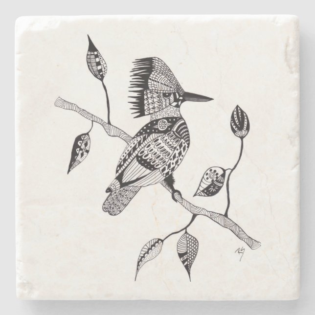 Eisvogel-SteinUntersetzer Steinuntersetzer (Vorderseite)