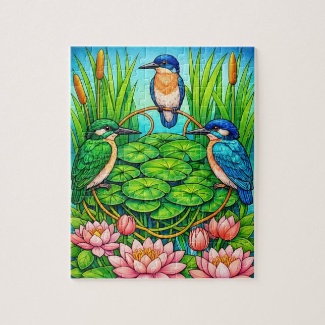 Eisvogel-Trio-Jigsaw-Puzzle (Vertikal)