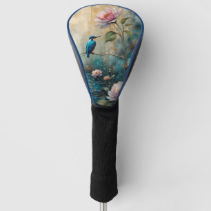 Eisvogel und rosa Rosen Golf Headcover
