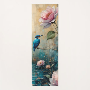 Eisvogel und rosa Rosen Yogamatte