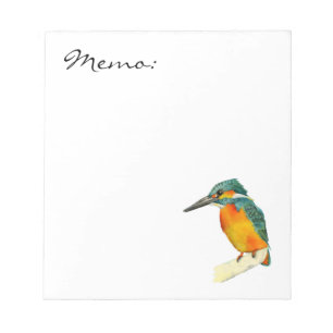 Eisvogel-Vogel-Aquarell-Malerei Notizblock