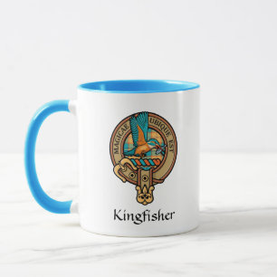Eisvogel-Wappen auf Tartan-Tartan-Tasse Tasse
