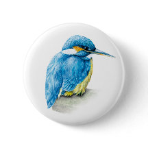 EisvogelWatercolorkunstknopf/-Abzeichen