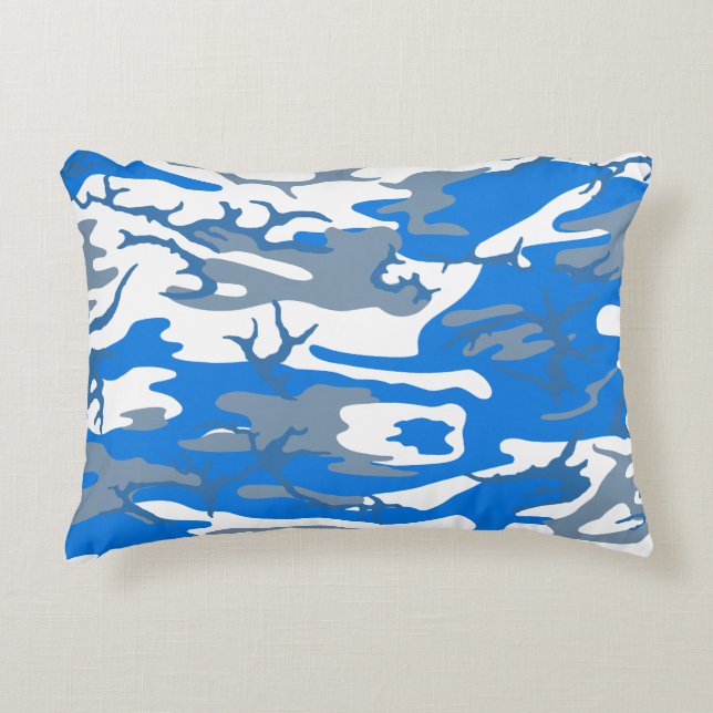 Eiswasser Blaue Camouflage Kissen (Vorderseite)