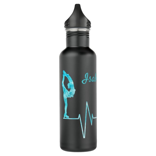 Eiswasser-Flasche mit Skaten tiefblauer Flasche Edelstahlflasche (Links)