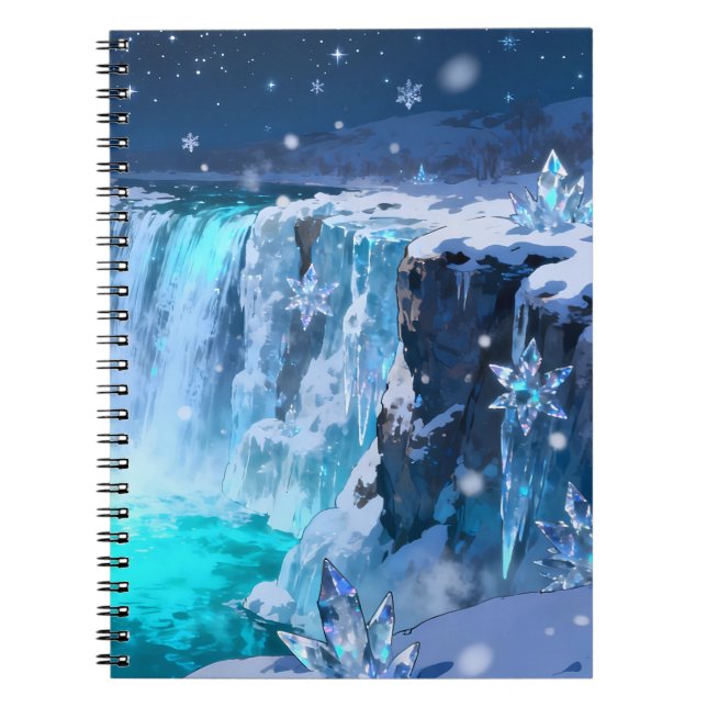 Eiswasserfall Spiralblock Notizblock (Vorderseite)