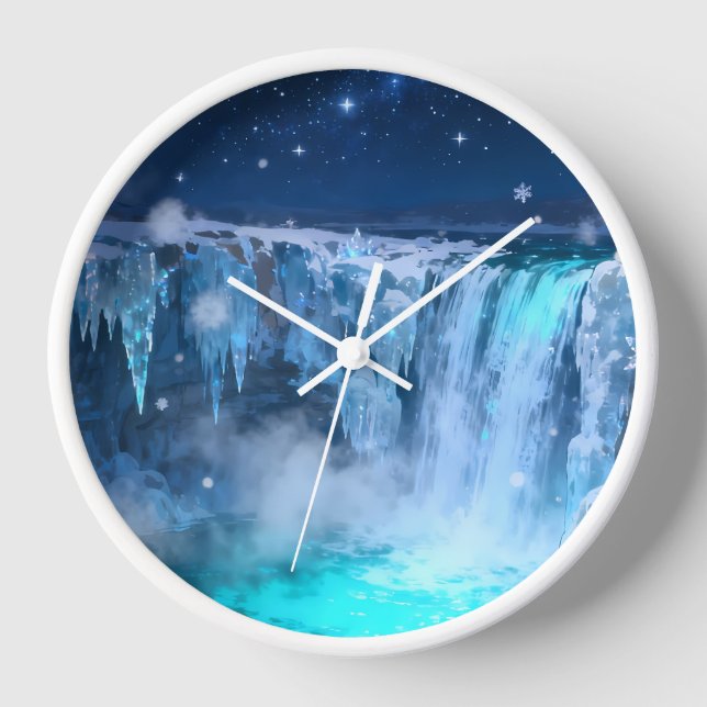 Eiswasserfall-Wanduhr Uhr (Vorderseite)