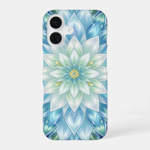 Eisweiße Seerosen-Mandala iPhone 16 Hülle