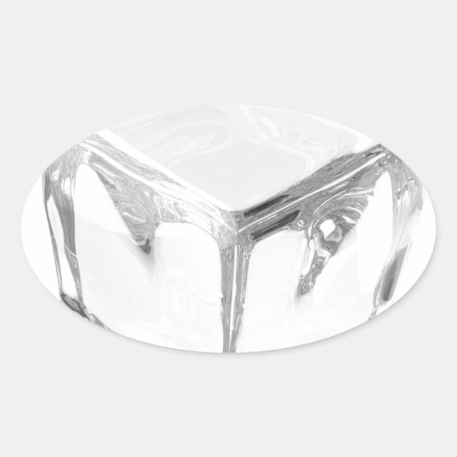 Eiswürfel Ovaler Aufkleber (Vorderseite)