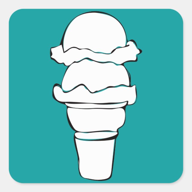 Eiswürfel Quadratischer Aufkleber (Vorderseite)
