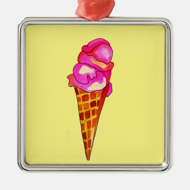 Eiswürfelgelat niedliche Küche Silbernes Ornament (Vorne)