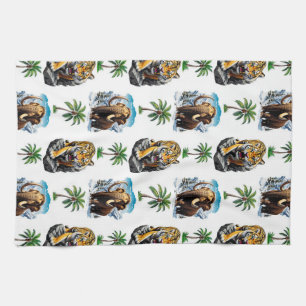 Eiszeit Mammoth Saberzahnzahn Tiger Muster Design Geschirrtuch