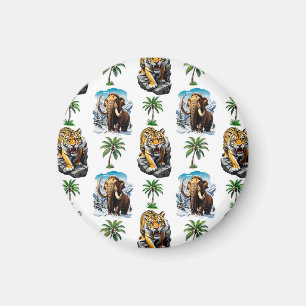 Eiszeit-Mammut-Säbelzahn-Tiger-Muster-Design Magnet