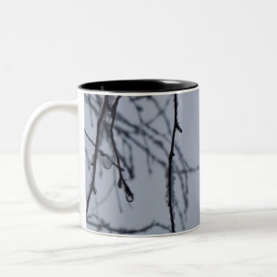 Eiszweige Winternaturfotografie Zweifarbige Tasse