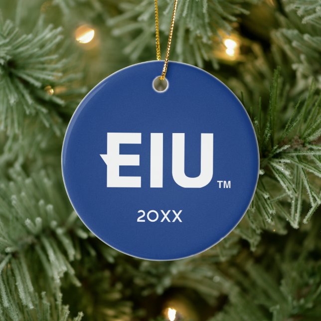 EIU-Blockbuchstabe Keramik Ornament (Baum)