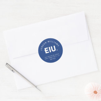 EIU-Blockbuchstabe Runder Aufkleber