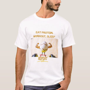 Eiweiß essen, trainieren, schlafen, wiederholen, M T-Shirt