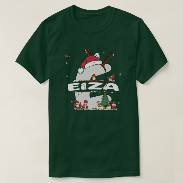 Eiza Christmasw Eiza Name für lustige Weihnachten T-Shirt (Design vorne)