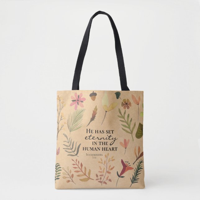 Ekclesiastes 3:11 Er hat Set Ewigkeit im Herzen Tasche (Vorderseite)