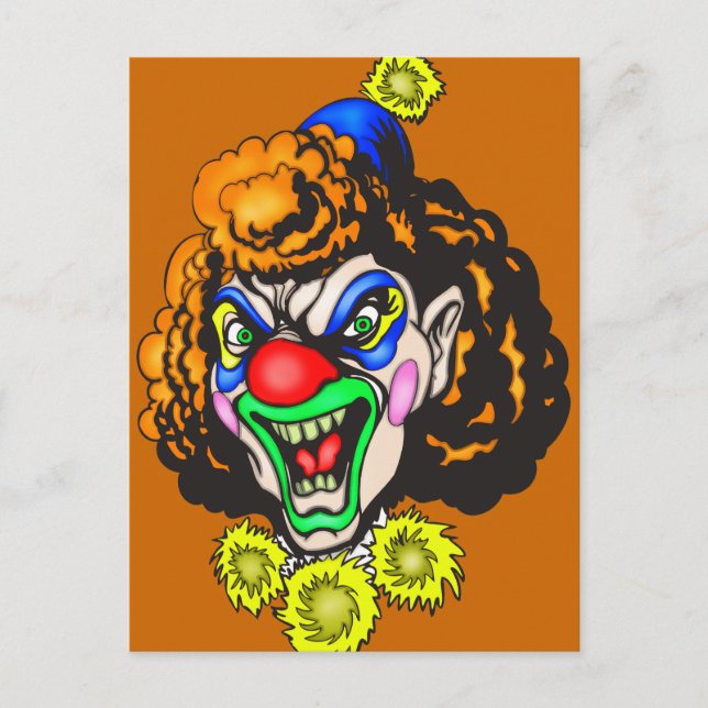 ekelhaft böser Clown Postkarte (Vorderseite)