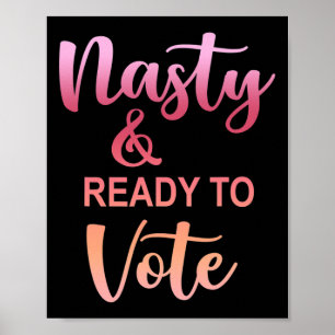 Ekelig und bereit zu wählen Lustige eklige Frau Po Poster