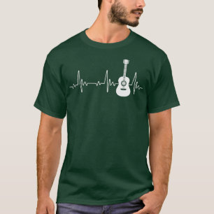 EKG Guitar Heartbeat Guitar Player Musical Women M T-Shirt