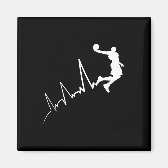 EKG Häufigkeit von Basketball-Spieler heartbeat Du Magnet (Vorne)
