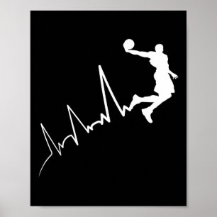 EKG Häufigkeit von Basketball-Spieler heartbeat Du Poster