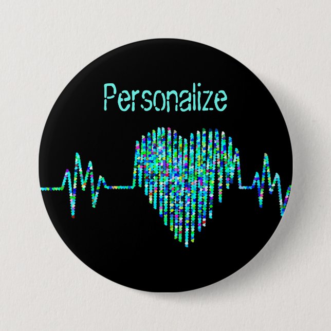 EKG heart medical ekg line Button (Vorderseite)