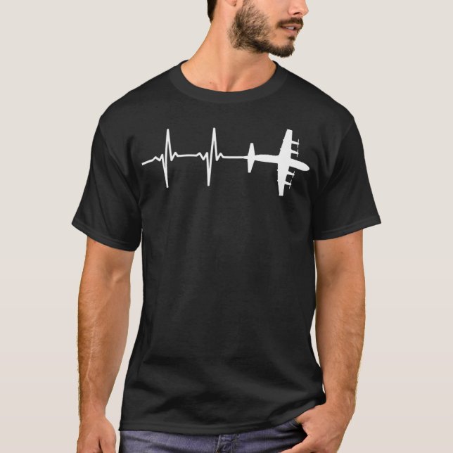 EKG Heartbeat P3 Orion Military Flugzeug T-Shirt (Vorderseite)