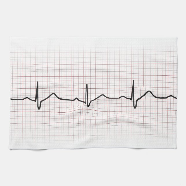 EKG Herzschlag auf Graphen Papier, Puls PhD (Arzt) Handtuch (Horizontal)