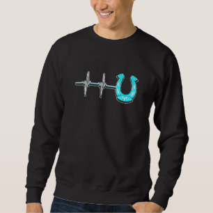 Ekg-Herzschlag-Grafik Pferdeliebhaber Reitsport Re Sweatshirt