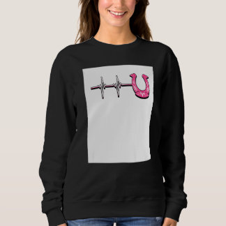 Ekg-Herzschlag-Grafik Pferdeliebhaber Reitsport Re Sweatshirt
