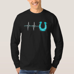 Ekg-Herzschlag-Grafik Pferdeliebhaber Reitsport Re T-Shirt
