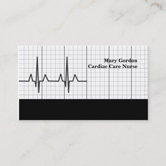 EKG Herzsorgfalt-Krankenschwester-medizinische Visitenkarte (Vorderseite)